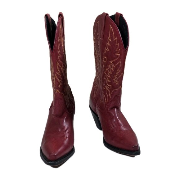 Laredo Western 51055 Boot Women 6.5 Madison Burnished Red Leather Stitch Cowgirl - Picture 1 of 16